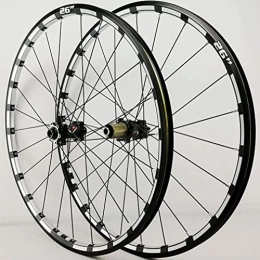Amdieu Spares Wheelset Mountain Bike Wheelset 26 / 27.5", Bicycle Rim Disc Brake Wheels Thru Axle 24 Holes for 7 / 8 / 9 / 10 / 11 / 12 Speed Cassette Front Rear Wheel road Wheel (Color : Black Hub, Size : 27.5inch)
