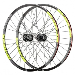 MGRH Spares Wheelset Mountain Bike Wheelset 26 In 27.5 29Aluminum Alloy Quick Release Hybrid / MTB Road Wheel 32H Six Bolts 8 / 9 / 10 / 11 Speed Wheels green-29 In