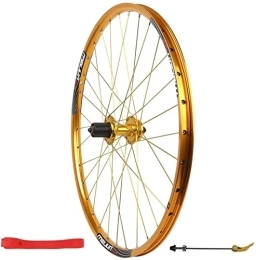 SJHFG Spares Wheelset MTB Bicycle Rear Wheel 26inch, QR 32H for Mountain Bike Double Wall Rim Disc Brake Card Hub 7-11 Speed road Wheel (Color : Gold)