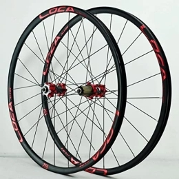 SJHFG Spares Wheelset MTB Bike Wheel 26 / 27.5 / 29In, Lightweight Aluminum Alloy Rim 24H Hub Quick Release Bicycle Wheels 7-12 Speed Cassette Disc Brake road Wheel (Color : Red, Size : 29 inch)