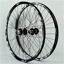 SJHFG Spares Wheelset MTB Front Rear Wheel, 32H Double Wall Cassette Quick Release Bicycle Wheel Set Aluminum Alloy Disc Brake 7 / 8 / 9 / 10 / 11Speed road Wheel (Color : B, Size : 26")