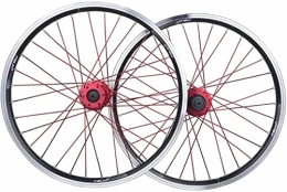 SJHFG Spares Wheelset MTB Wheelset 20 Inch, Alloy Bike Hub Disc / V Brake Rim QR Ball Bearing for 7-10 Speed Cassette Bicycle Wheelset road Wheel (Color : Black, Size : 20inch)