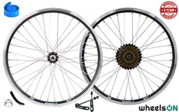 wheelsON Spares wheelsON 20 Inch FW RW Wheelset Folding bike / Kids Bike 6 / 7 Spd Freewheel Double wall 36H Black (FW+RW+7 Spd Freewheel)