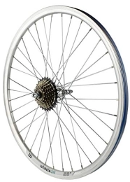 wheelsON Mountain Bike Wheel wheelsON 26 inch Rear Wheel + 6 Speed Threaded Freewheel Hybrid / Mountain Bike 36H Silver