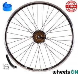 wheelsON Spares WheelsON 26 inch Rear Wheel Quick Release 6 / 7 spd Shimano Freewheel Hybrid / Mountain Bike Black 36H (+ 7 Speed Freewheel)