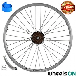 wheelsON Spares wheelsON 26" Rear Wheel + 7 Spd Shimano Freewheel Hybrid / Mountain Bike 36H Silver * 5 Years Warranty*