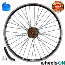 wheelsON Spares wheelsON 26" Rear Wheel + 7 spd Shimano Freewheel Hybrid / Mountain Bike Black 36H * 5 Years Warranty*