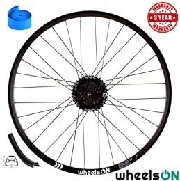 wheelsON Spares WheelsON 26 Rear Wheel Mountain Bike QR Disc+8 spd Shimano Cassette 32H Black