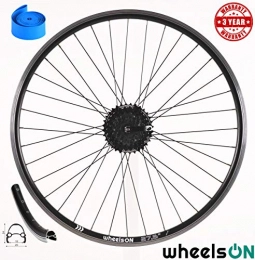 wheelsON Spares WheelsON 650b 27.5 inch Rear Wheel 8 / 9 / 10 spd Hybrid / Mountain Bike Double Wall 36h Black (+ 8 Spd Shimano Cassette)