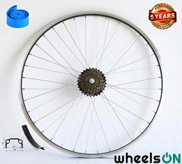 wheelsON Spares wheelsON 700c 28' Rear Wheel + 6 spd Shimano Freewheel Hybrid / Mountain Bike Black 36H