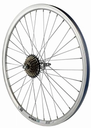 wheelsON Mountain Bike Wheel wheelsON 700c Rear Wheel + 6 speed Freewheel Hybrid / Mountain Bike Silver 36H Rim Brake
