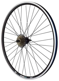 wheelsON Spares wheelsON 700c Rear Wheel + 7 speed Freewheel Hybrid / Mountain Bike Black 36H Rim Brake