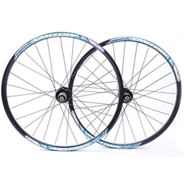 XCJJ Spares XCJJ 26" Mountain Bike Wheel Set, Alloy Double Wall MTB Bicycle Wheel Set 28H Disc Rim Brake 8 9 10 Speed Sealed Bearings Hub, Blue, 26inch