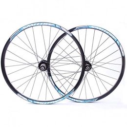 XCZZYC Mountain Bike Wheel XCZZYC 26" Mountain Bike Wheel Set, Alloy Double Wall MTB Bicycle wheel set 28H Disc Rim Brake 8 9 10 speed Sealed Bearings Hub (Color : Blue, Size : 26inch)