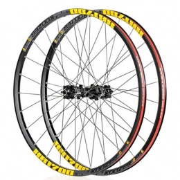 XCZZYC Spares XCZZYC 26" MTB Bike Wheels Set, Double Wall Rim Set Disc Rim Brake 8 9 10 11speed Sealed Bearings Hub (Color : Yellow, Size : 26inch)