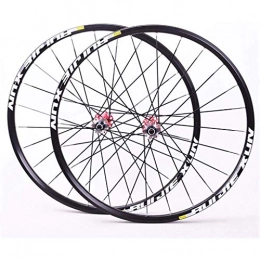 XCZZYC Mountain Bike Wheel XCZZYC Bicycle Front and Rear Alloy Wheels 26" 27.5" 29.5" MTB wheel set disc brake Quick Release 8 9 10 11 Speed (Color : Red, Size : 26inch)