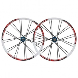 XCZZYC Mountain Bike Wheel XCZZYC Cycling Wheels MTB 26" Bike Wheel Set Bicycle Wheel Double Wall Alloy Rim Tires 1.5-2.1" Disc Brake 7-11 Speed Palin Bearing Hub Quick Release 24H 6 Colors