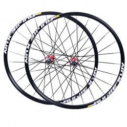 XCZZYC Mountain Bike Wheel XCZZYC Mountain Bike Wheelset 26 / 27.5 / 29inch Carbon Fiber Hub MTB Bicycle Wheels Double Wall Rims Disc Brake Sealed Bearings 8 / 9 / 10 / 11 Speed (Color : Red hub, Size : 29in)