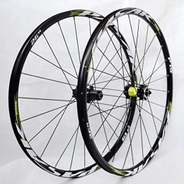 XCZZYC Spares XCZZYC MTB 26 27.5 Inch Mountain Bike Wheel Disc Brake Bicycle Wheelset Double Layer Alloy Rim 7-11speed Cassette Hub Sealed Bearing QR (Color : Green hub, Size : 26inch)
