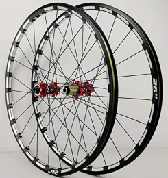 XCZZYC Spares XCZZYC MTB Bike Wheelset 26 27.5 29 Inch CNC Rims Thru Axle Bicycle Front & Rear Wheel Disc Brake Cycling Wheels Sealed Bearing Hub 24 Hole 7-11 Speed Cassette (Color : Red hub, Size : 27.5inch)