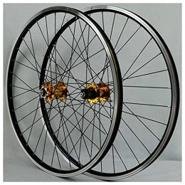 XCZZYC Spares XCZZYC MTB Bike Wheelset 26 Inch, Double Wall Aluminum Alloy Disc / V Brake Bicycle Hybrid Quick Release Wheels Support 7 / 8 / 9 / 10 Speed