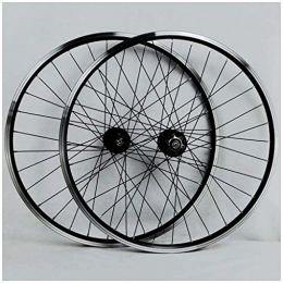 XCZZYC Mountain Bike Wheel XCZZYC MTB Wheelset 26inch Bicycle Cycling Rim Mountain Bike Wheel 32H Disc / Rim Brake 7-12speed QR Cassette Hubs Sealed Bearing 6 Pawls (Color : Black hub, Size : 26inch)