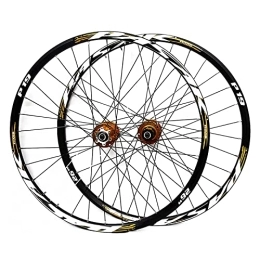 Xgxyklo Spares Xgxyklo 26 / 27.5 / 29" Mountain Bike Wheelset, Double-Walled Alloy Wheel Rims 32H Sealed Bearing Hub Disc Brake, Quick Release 7-11Speed, Gold, 27.5