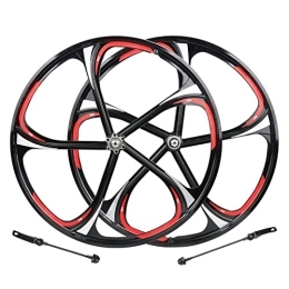 Xgxyklo Spares Xgxyklo Bike Wheelset, 26 Inch Mountain Cycling Wheels, 650C Magnesium Alloy Integrated Bicycle Wheel Set, Disc Brake, Black