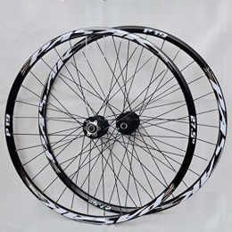 Xiami Spares Xiami Mountain Bike Wheel Set 32 Steel ​​holes 26" / 27.5" / 29" Bicycle Wheel Set Bearing Disc Brake Quick Release Cassette Flywheel Black Hub Drum+White Sign(Front Wheel + Rear Wheel)