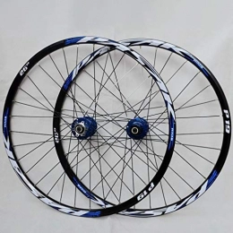 Xiami Mountain Bike Wheel Xiami Mountain Bike Wheel Set 32 Steel ​​holes 26" / 27.5" / 29" Bicycle Wheel Set Bearing Disc Brake Quick Release Cassette Flywheel Blue Drum+Blue Sign(Front Wheel + Rear Wheel)