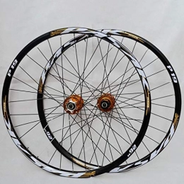 Xiami Mountain Bike Wheel Xiami Mountain Bike Wheel Set 32 Steel ​​holes 26" / 27.5" / 29" Bicycle Wheel Set Bearing Disc Brake Quick Release Cassette Flywheel Gold Hub Drum+Gold Sign(Front Wheel + Rear Wheel)