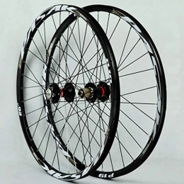 Xiami Spares Xiami Mountain Bike Wheel Set 32H 26 / 27.5 / 29 Inch Disc Brake Quick Release Cassette Freewheel NOVATEC Black Hub Drum+Local gold Sign(Front Wheel + Rear Wheel) (Size : 29")
