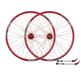 Xiami Spares Xiami Mountain Bike Wheel set Front And Rear Wheel Set 26" Disc Brake Quick Release Bicycle Wheel Aluminum Alloy Wheel To Fit Your Bike (Color : Red)