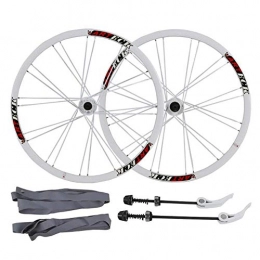 XIAOL Mountain Bike Wheel XIAOL Mountain Bike Wheel, 26 Inch Double Wall Alloy Hub Quick Release Cycling Wheels Bicycle Front Rear Wheel 26 Inch, White