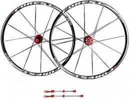 XIAOL Mountain Bike Wheel XIAOL Mountain Bike Wheels, 26inch Double Wall MTB Rim Quick Release V-Brake Bicycle Wheelset Hybrid 24 Hole Disc 8 9 10 Speed, A-27.5inch