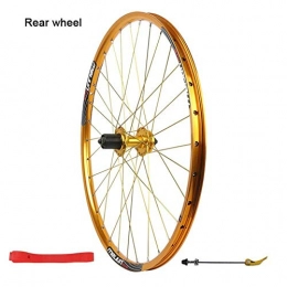 XIAOL MTB Bike Wheel Set 26 Inch, Compatible 7 8 9 10 Speed Freewheel Quick Release Aluminum Alloy Ultralight Mountain Bike Wheel,Gold-rearwheel