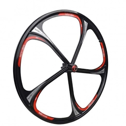 YHSFC Spares YHSFC 26" Mountain Bike Palin Bearing Integrated Wheel Disc Brake Magnesium Alloy Card Wheels, Black, Singlefrontwheel