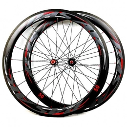 YHSFC Spares YHSFC Bicycle Wheel Carbon Fiber Straight Pull Flower Drum Set 700c Bicycles Wheels C Brake V Brakes, Opentire, 50MM