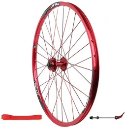 YSHUAI Spares YSHUAI Bicycle Front Wheels For 26" Mountain Bike Double Wall Alloy Rim Quick Release Disc Brake 951g 32 Hole, Red