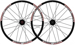 YSHUAI Mountain Bike Wheel YSHUAI bicycle wheel set 24"MTB Wheel Double Wall Rim tires from 1.5 to 2.1" disk brake 7-11 speed Palin Hub 24H Quick Release, Red-B