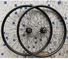 YSHUAI Mountain Bike Wheel YSHUAI Bicycle Wheels 27.5 Inch Bike Wheel Set Double Wall MTB Rim Disc Brake QR For 8-10 Speed Cassette Flywheel 32 Holes, Black