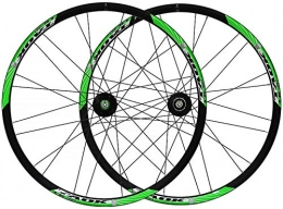 YSHUAI Spares YSHUAI MTB wheel 26 Bicycle Wheel Set Double Wall Bicycle Wheel Disc brake 11.7 speed Palin bearing hub quick release 24H 4 colors, Green