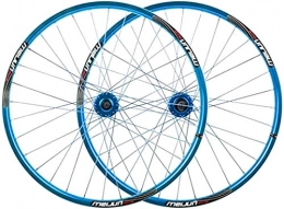 YSHUAI Spares YSHUAI Wheel Mountain Bike 26" MTB Bicycle WheelSet Disc Brake Compatible 7 8 9 10 Speed Double Wall Alloy Rim 32H, Blue