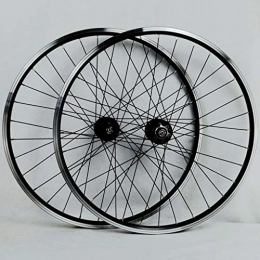 Yuanfang Spares Yuanfang 26" Mountain Bike Wheel Set Quick Release Aluminum Alloy Rim 7-11 Speed 32 Holes Front 2 Rear 4 Bearing Disc Brake Hub Drum Cassette Flywheel (A Pair Of Wheels) (Color : Black, Size : 26")