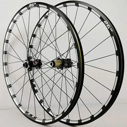 Yuanfang Spares Yuanfang Barrel Shaft Mountain Bike Wheel Set Straight-pull 24-hole 4 Bearing Disc Brake 26" / 27.5" 3-sides CNC Aluminum Rim Black Carbon Drum(A Pair Wheels) (Color : Black, Size : 26")