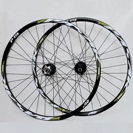 Yuanfang Spares Yuanfang Mountain Bike Wheel Set 32 ​​holes 26" / 27.5" / 29" Bicycle Wheel Set Bearing Disc Brake Quick Release Cassette Flywheel Black Hub Drum+Green Sign(Front Wheel + Rear Wheel)