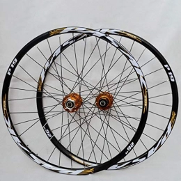 Yuanfang Spares Yuanfang Mountain Bike Wheel Set 32 Steel ​​holes 26" / 27.5" / 29" Bicycle Wheel Set Bearing Disc Brake Quick Release Cassette Flywheel Gold Hub Drum+Gold Sign(Front Wheel + Rear Wheel)