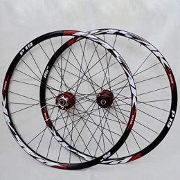 Yuanfang Mountain Bike Wheel Yuanfang Mountain Bike Wheel Set 32 Steel ​​holes 26" / 27.5" / 29" Bicycle Wheel Set Bearing Disc Brake Quick Release Cassette Flywheel Red Drum+Red Sign(Front Wheel + Rear Wheel)
