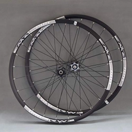 Yuanfang Spares Yuanfang NUE Mountain Bike Wheelset 26 / 27.5 Inch Disc Brake Aluminum Alloy Rim 10 speed Cassette Bearing Hub Barrel Shaft QR Convertible White Label(Front+Rear Wheel) CN (Size : 26")