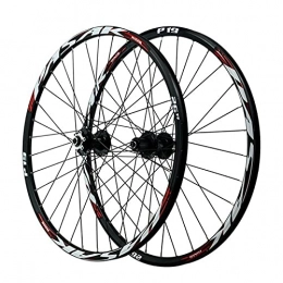 YUDIZWS Mountain Bike Wheel YUDIZWS Bike Wheelset 26 / 27.5 / 29 Inch Aluminum Alloy Rim 32 Holes Mountain Cycling Wheels Quick Release Disc Brake Fit 7 / 8 / 9 / 10 / 11 / 12 Speed Cassette (Color : Red, Size : 26inch)